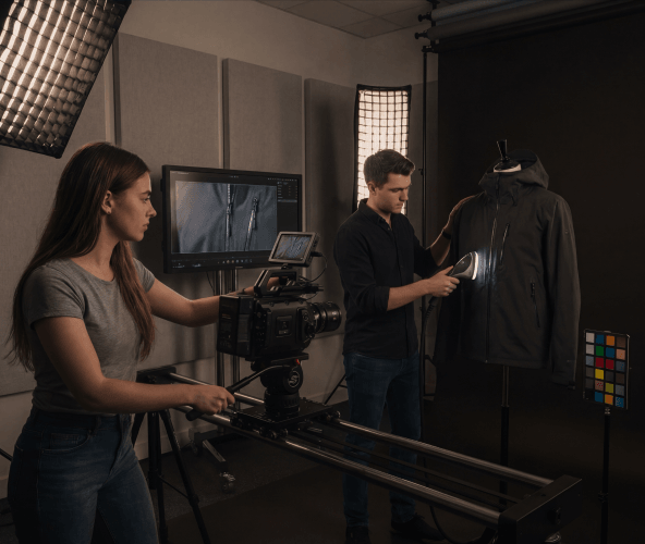 Film clapperboard on a glowing sunset set