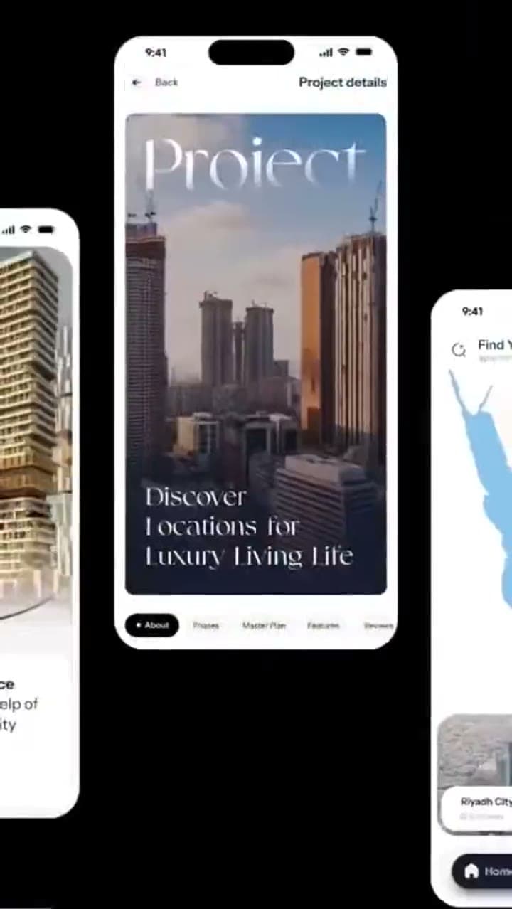 Scrolling preview of the ZOOD Real Estate luxury property website